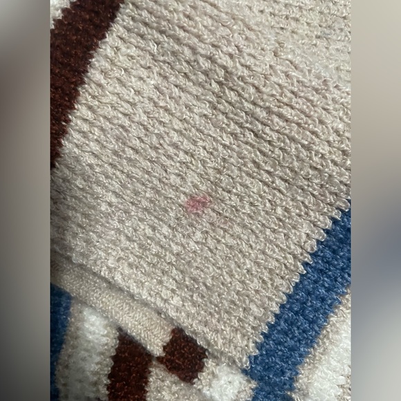 Arizona Jean Co Women’s Mock Neck Striped Cropped Sweater Size Large Beige. - Picture 6 of 10